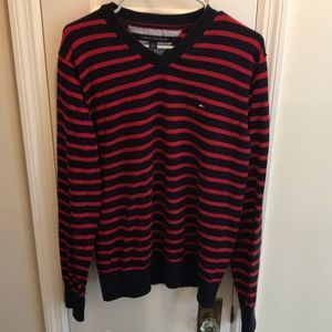 Tommy Hilfiger Signature Stripe V Neck Swe…